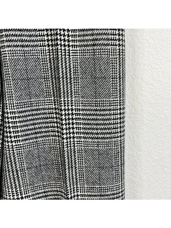 DOLCE & GABBANA Flared Glen Plaid Pants Wool Houndstooth Wide Leg Pants Logo D&G